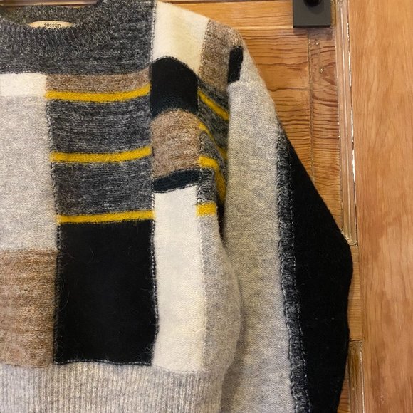 Sessun Sweaters - Cropped Colorblock Alpaca Sweater